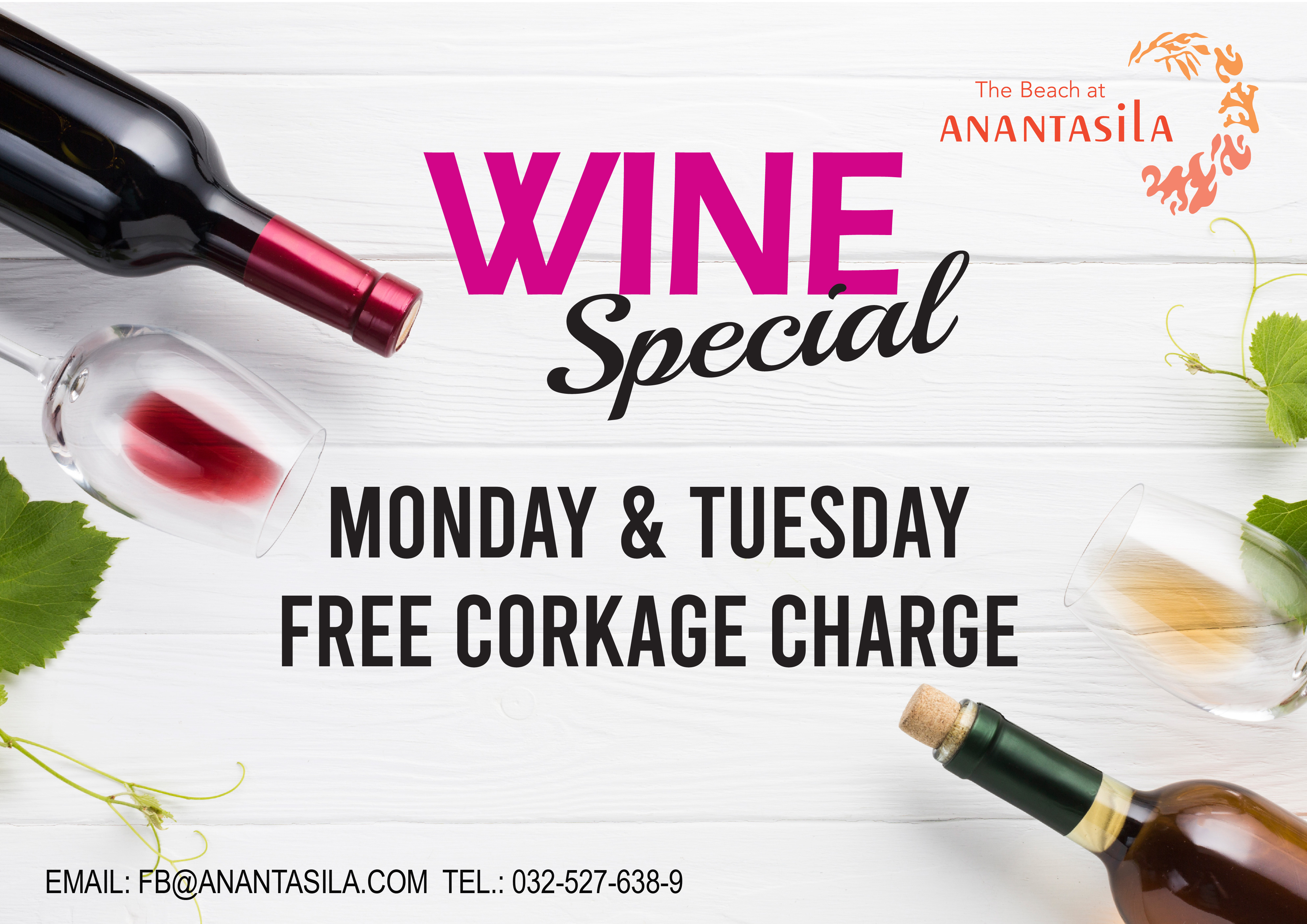 Promotion of Free Wine corkage